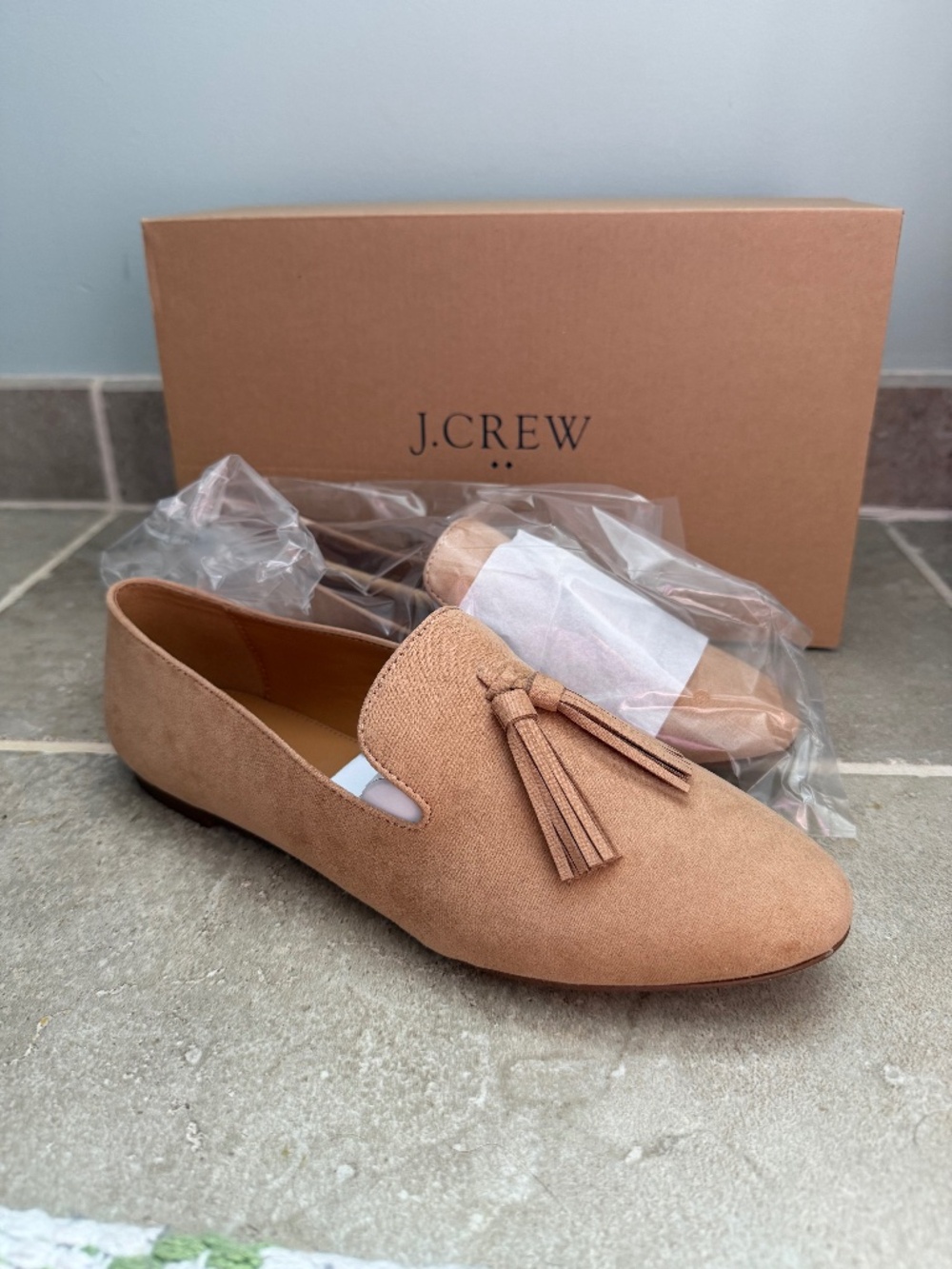 J.Crew Camel Microsuede Smoking Loafers